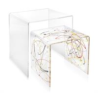 Set di 2 tavolini Anni 80, misure 40-50, multicolor, catalogo IPlex, codice I00206014T77