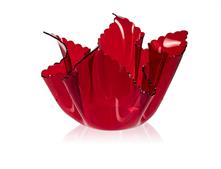 Vaso DAISY rosso trasparente, linea Drappeggi, catalogo IPlex, codice I00525013T24