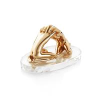 Scultura ABBRACCIO ORO CON BASE IN CRISTALLO, Ottaviani, cod 23612DW