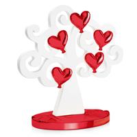 Scultura ALBERO DELL'AMORE BIANCO/ROSSO H 32 CM, Ottaviani, cod 22418R
