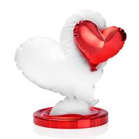 Scultura VOLAMI NEL CUORE BIANCO/ROSSO H 20 CM, Ottaviani, cod 22419R