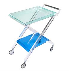 Carrello portavivande Aurelio, ripiani acquamarina e blu, cod 0580391