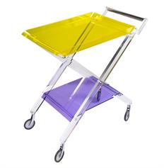 Carrello portavivande Aurelio, ripiani giallo e viola, cod 0580339