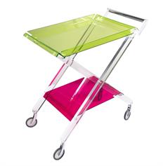 Carrello portavivande Aurelio, ripiani verde e fucsia, cod 0580383